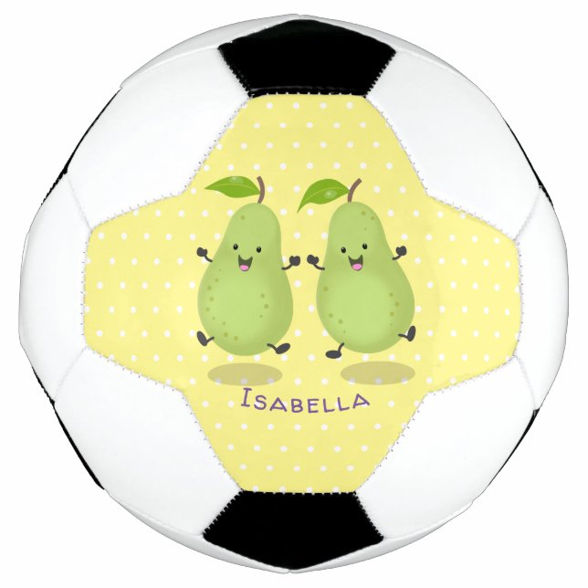 Ballon De Foot Illustration d'une paire de poires mignonne (Devant)