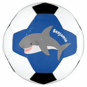 Ballon De Foot Illustration joyeuse du grand requin blanc