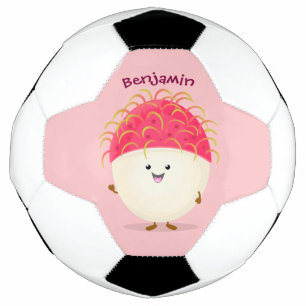 Ballon De Foot Illustration mignon du ramboutan rose
