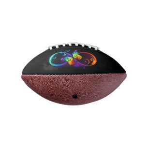 Ballon De Foot Infini vibrant avec papillon arc-en-ciel sur fond