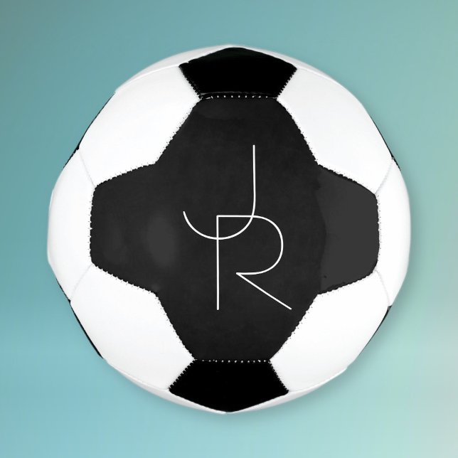 Ballon De Foot Initiales de chevauchement modernes 2 | Blanc sur  (Créateur téléchargé)