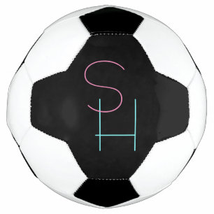 Ballon De Foot Initiales de chevauchement modernes Rose Turquoi