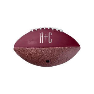 Ballon De Foot Initiales de couples simples Blanc et bordeaux