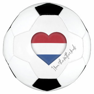 Ballon De Foot J'Aime Le Pays-Bas Drapeau Couleurs Coeur