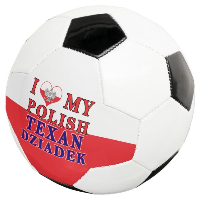 Ballon De Foot J'Aime Mon Texan Polonais Dziadek (3/4)