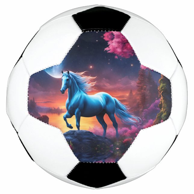 Ballon De Foot Jardin rose Imaginaire de l'étalon blanc (Devant)
