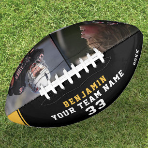 Ballon De Foot Jaune Black Football Nom Numéro Équipe 2 Photo