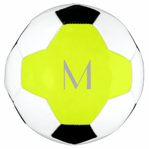 Ballon De Foot jaune fluorescent - ajouter monogramme
