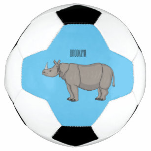 Ballon De Foot Javan rhinoceros cartoon illustration