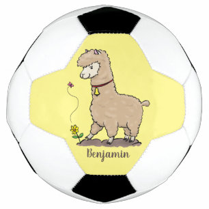 Ballon De Foot Joli alpaga joyeux avec dessin animé de papillon