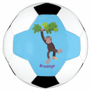 Ballon De Foot Joli chimpanzé dans la jungle suspendu dessin anim