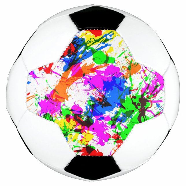 Ballon De Foot Joli design coloré de peinture éclatante (Devant)