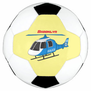 Ballon De Foot Joli dessin animé d'hélicoptère de la police
