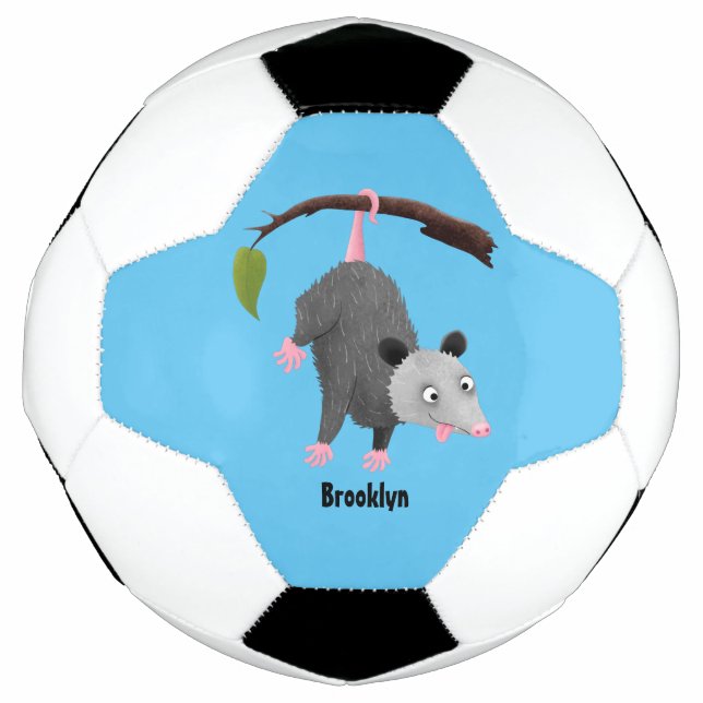 Ballon De Foot Joli opossum accroché à la branche dessin animé (Devant)