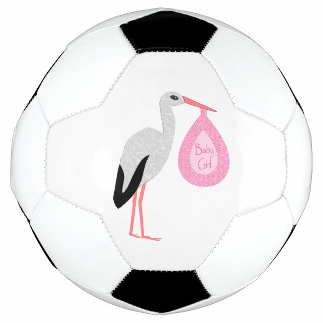 Ballon De Foot Jolie chatte rose bébé fille Stork