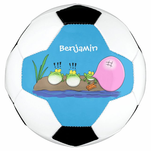 Ballon De Foot Jolie grenouilles drôles bubblegum dessin animé il (Devant)