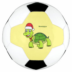 Ballon De Foot Jolie tortue en chapeau de Père Noël
