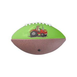 Ballon De Foot Jolie vache heureuse conduisant un dessin animé de