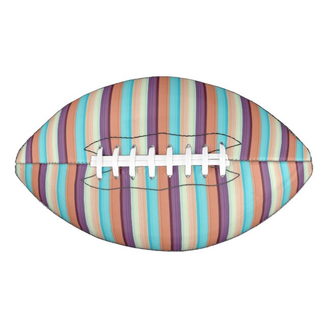 Ballon De Foot Jolies rayures bleues marron  (Devant)
