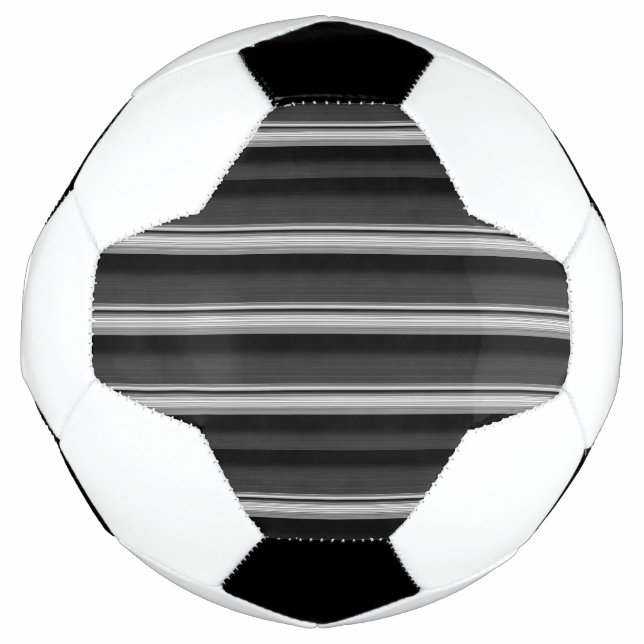 Ballon De Foot Jolies rayures noir gris (Devant)