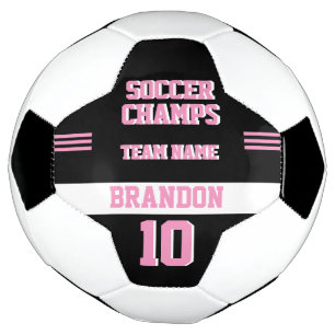 Ballon De Foot joueur de football champs noir rose personnalisé