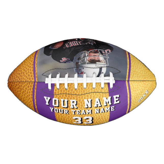 Ballon De Foot Joueur jaune violet Nom du joueur Numéro d'équipe  (Devant)