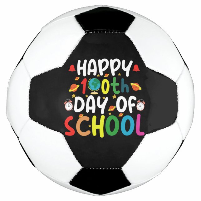 Ballon De Foot Joyeux 100e jour d'école enseignant élève (Devant)