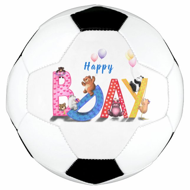 Ballon De Foot Joyeux Anniversaire Soccer Ball Cadeau Baby Bears  (Devant)