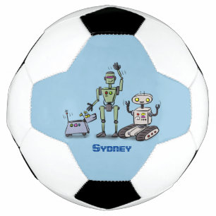 Ballon De Foot Joyeux joli dessin de trois robots trio