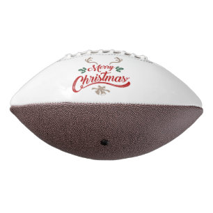 Ballon De Foot Joyeux Noël Design Vintage Rouge et vert