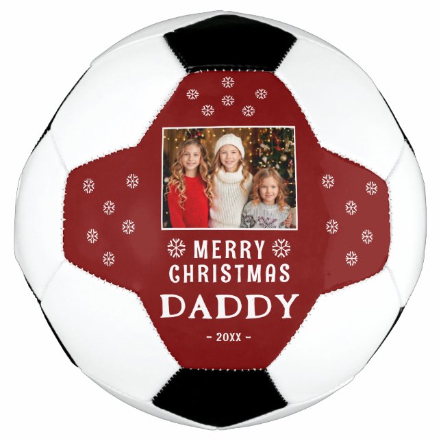 Ballon De Foot Joyeux Noël papa Snowflakes Photo (Devant)