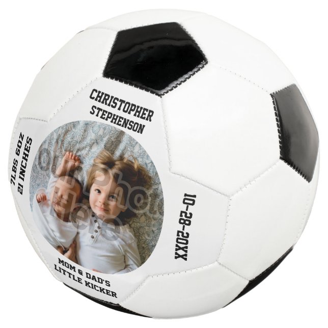 Ballon De Foot Keepsaké personnalisé Nouveau bébé garçon Personna (3/4)