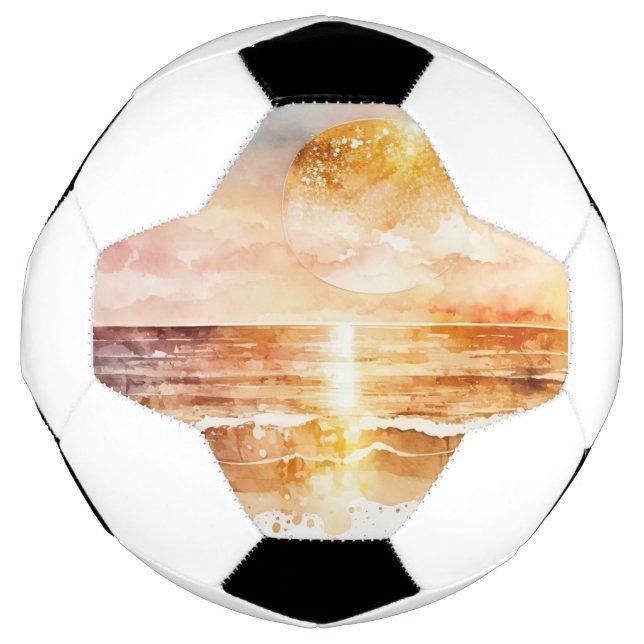 Ballon De Foot La série de plage à l'aquarelle Design 1 (Devant)