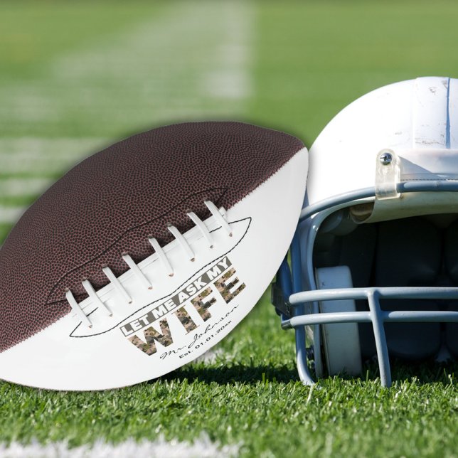 Ballon De Foot Laissez-moi demander à ma femme drôle personnalisé (Créateur téléchargé)