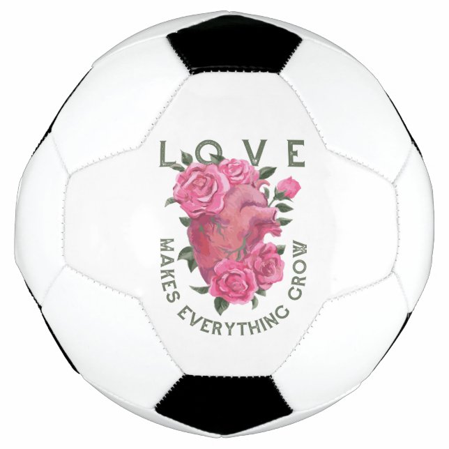 Ballon De Foot L'amour fait tout grandir - Art Floral Romantique (Devant)