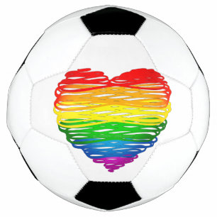 Ballon De Foot Le cœur arc-en-ciel de SlipperyJoe griffonné tourb