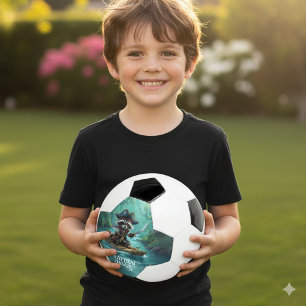 Ballon De Foot Le mignon capitaine Raccoon descend en rafting sur
