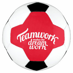 Ballon De Foot Le travail d'équipe fait le travail de rêve text