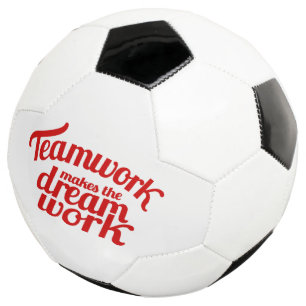 Ballon De Foot Le travail d'équipe fait le travail de rêve texte
