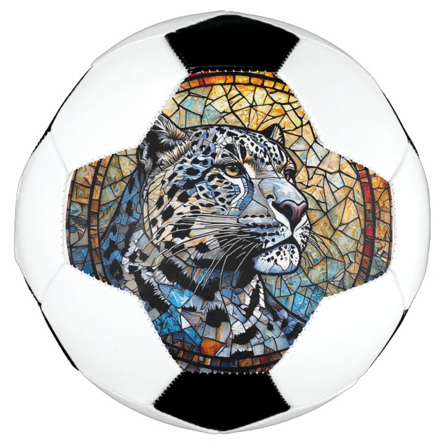 Ballon De Foot Léopard aux tons chauds et froids (Devant)