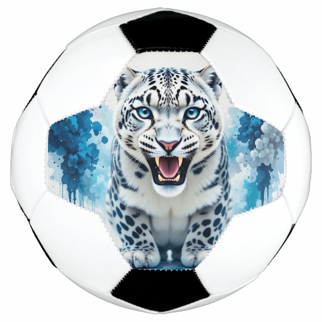 Ballon De Foot Léopard Blanc Féroce (Devant)