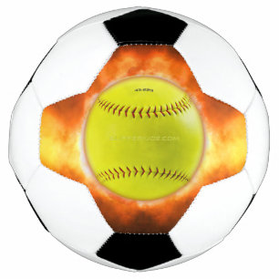 Ballon De Foot Les flammes de balle rapide de softball jaune de S