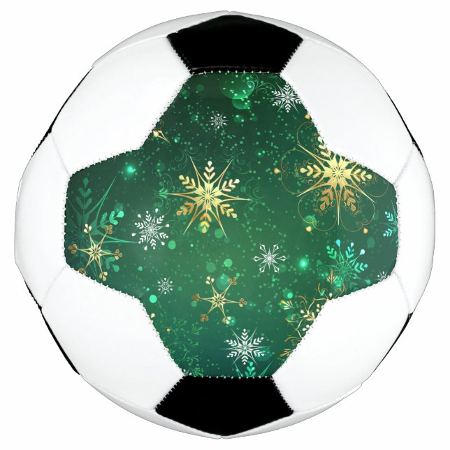 Ballon De Foot Les flocons dorés de Noël sur l'Arrière - plan ver (Devant)