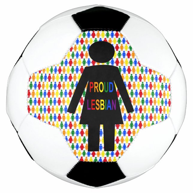 Ballon De Foot Lesbienne LGBTQ Silhouette et Rainbow Ladies (Devant)