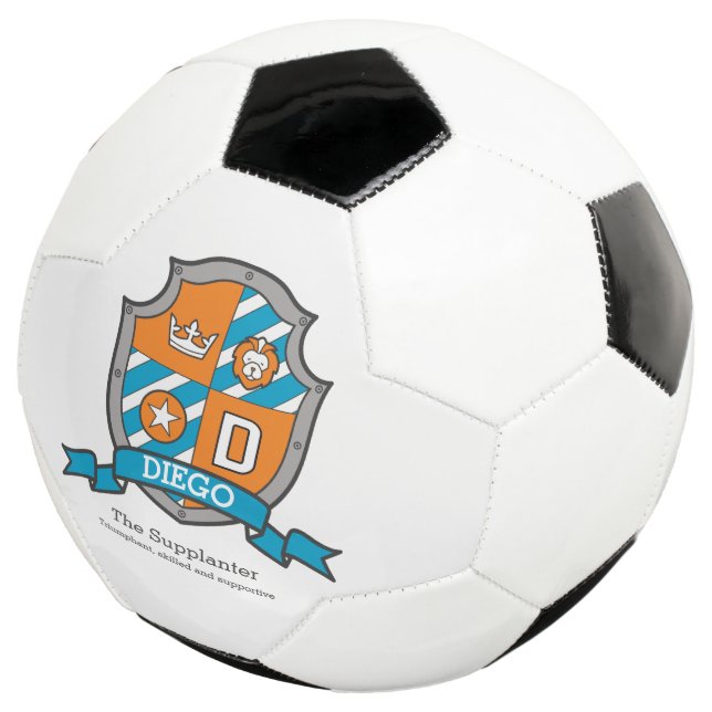 Ballon De Foot Lettre de crête D orange turquoise couronne bleu l (3/4)