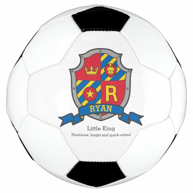 Ballon De Foot Lettre de crête R rouge jaune couronne (Devant)