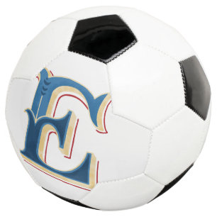 Ballon De Foot Lettre "E" Élégante Brodée