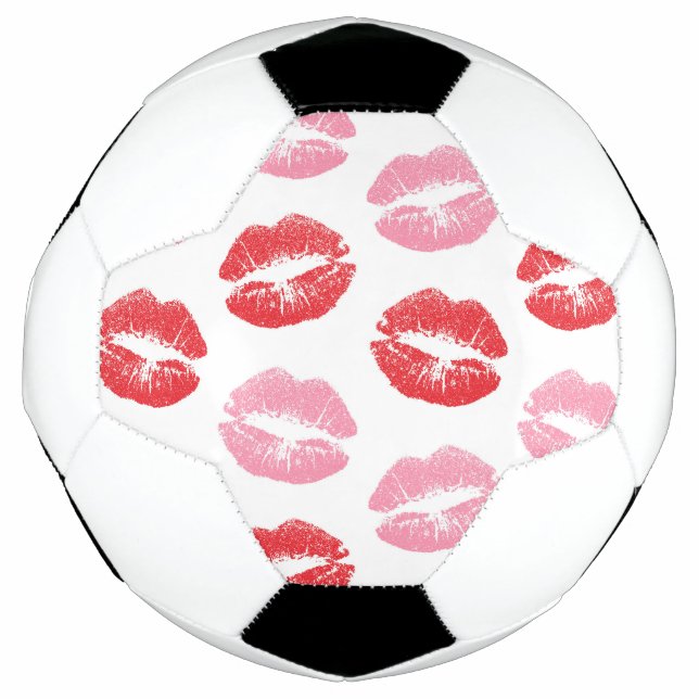 Ballon De Foot Lèvres rouges et roses, Motif des lèvres, bâton à  (Devant)
