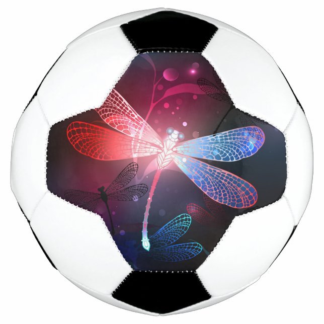 Ballon De Foot Libellule rouge lumineuse (Devant)