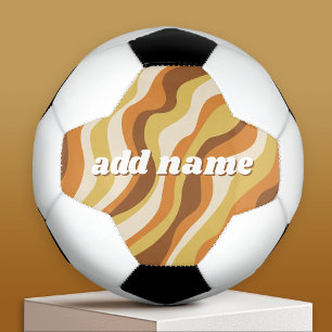 Ballon De Foot Ligne biologique Art Abstrait - Ajouter Nom Couleu